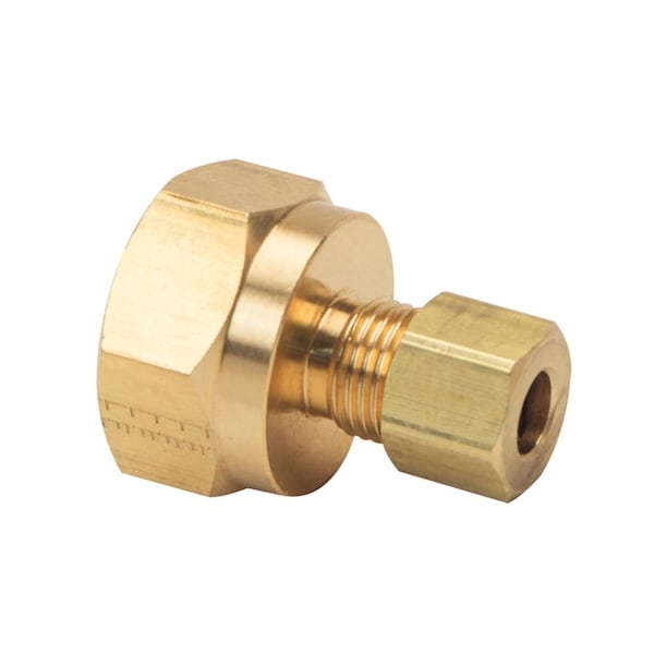 Thrifco Plumbing No. 66 1/4 Inch x 1/2 Inch Lead-Free Brass Compression FIP Adapter 9466007 - main